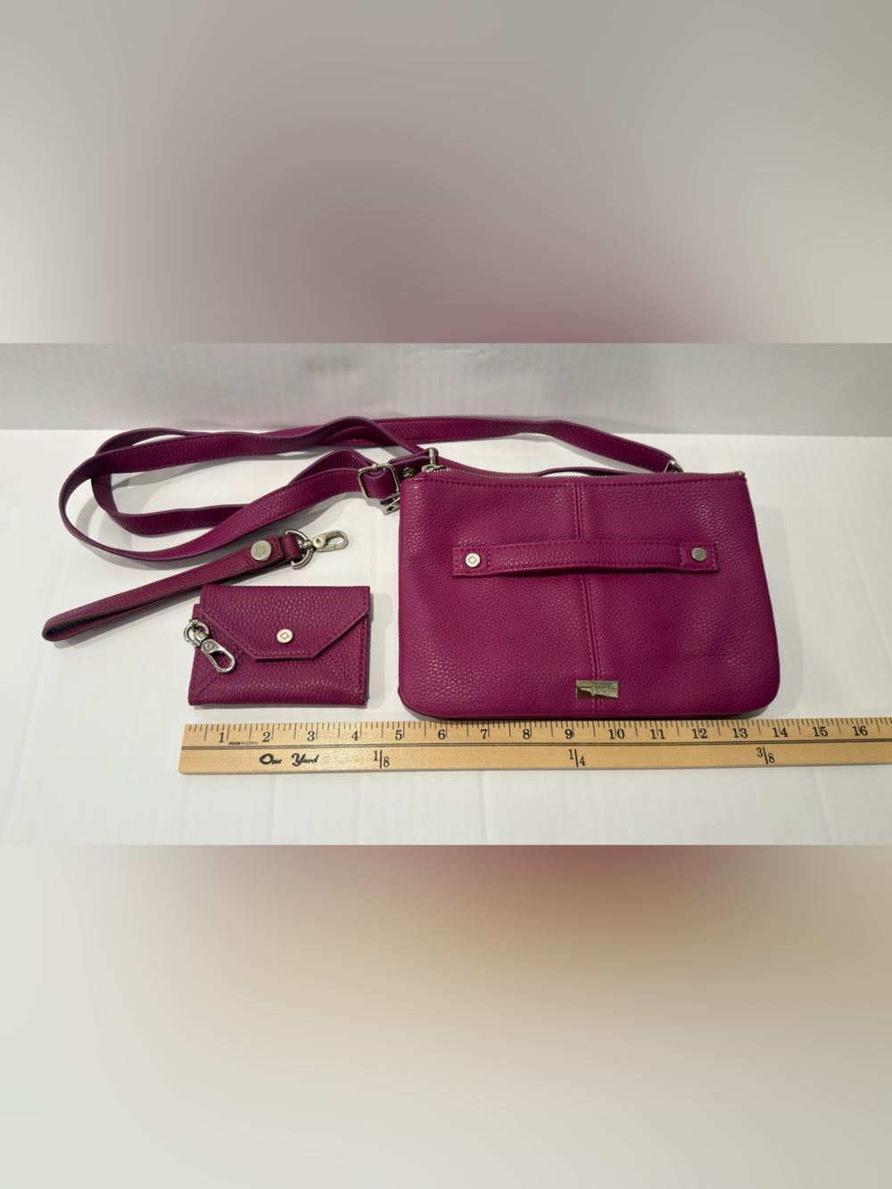 thirty-one Deep Magenta Crossbody with Matching Card Case